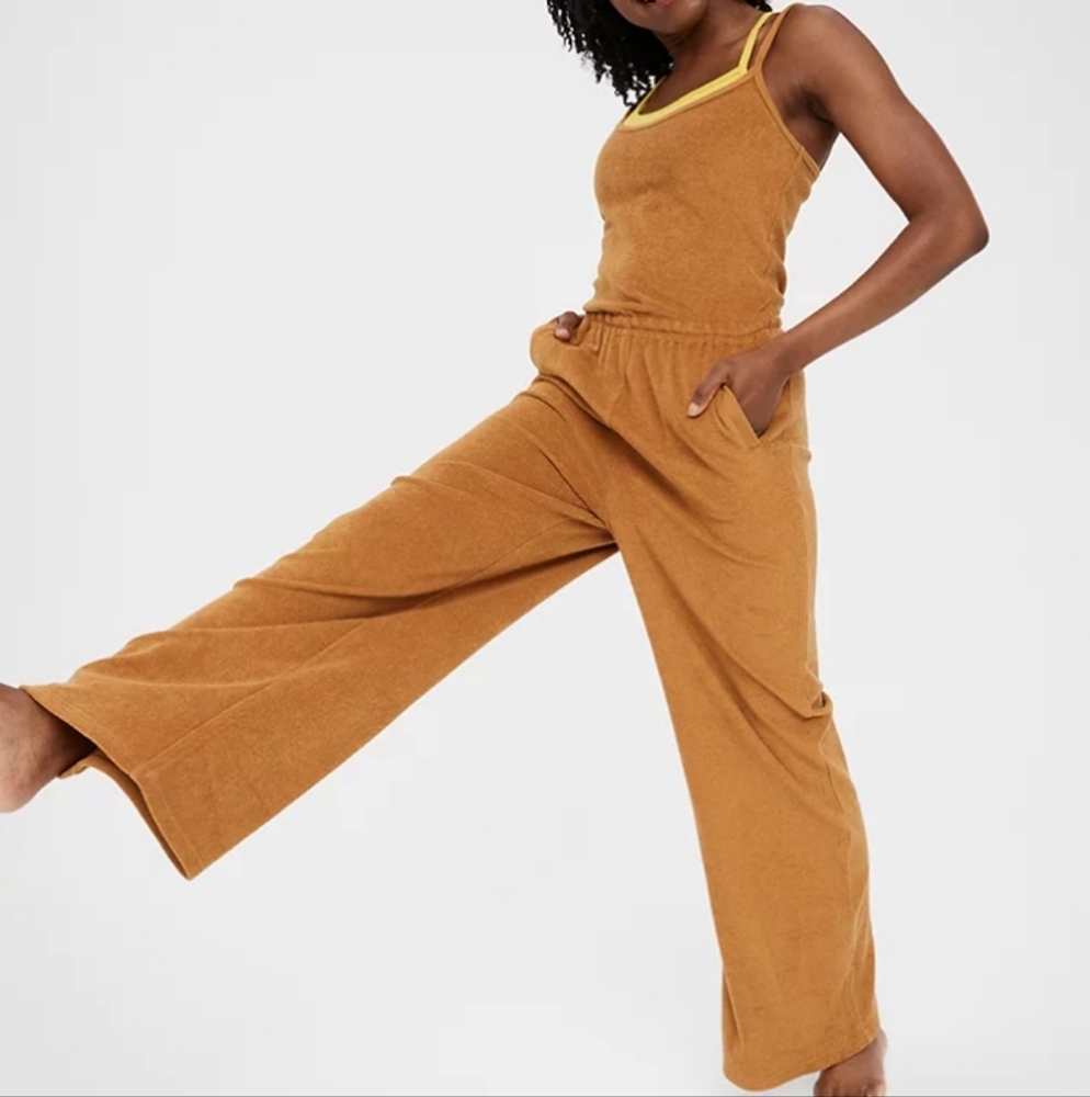 Aerie Mustard Terry Jumpsuit - Picture 3 of 14